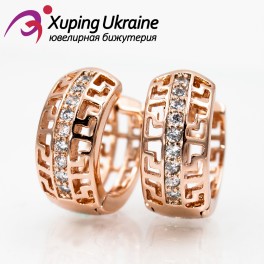 Серьги позолота ряд камней, орнамент Серьги позолота ряд камней, орнамент
