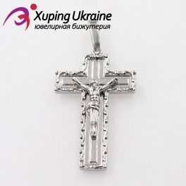 Подвеска родиум прямоугольный Крест с распятием Подвеска родиум прямоугольный Крест с распятием