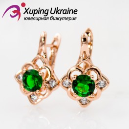 Серьги позолота Камень 0,6 см "Цветок-ромб" Серьги позолота Камень 0,6 см "Цветок-ромб"