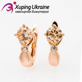 Серьги позолота Круглый камень 0,6 Серьги позолота Круглый камень 0,6