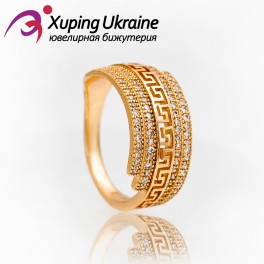Кольцо лимонная позолота "Греческий узор" Кольцо лимонная позолота "Греческий узор"