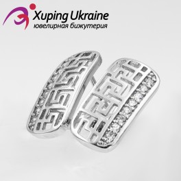 Серьги родиум "Греческий узор" Серьги родиум "Греческий узор"