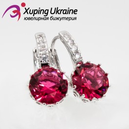 Серьги родиум "Большо круглый камень" Серьги родиум "Большо круглый камень"