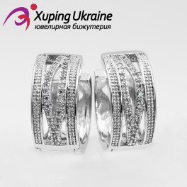 Серьги родиум"Узор в россыпи камней" Серьги родиум"Узор в россыпи камней"