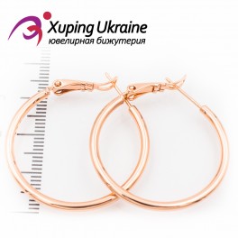 Серьги-кольца позолоченные 3 см, (гладкие) Серьги-кольца позолоченные 3 см, (гладкие)
