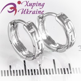 Серьги родиум "L", б/камней Серьги родиум "L", б/камней