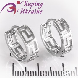 Серьги родиум "L", б/камней Серьги родиум "L", б/камней