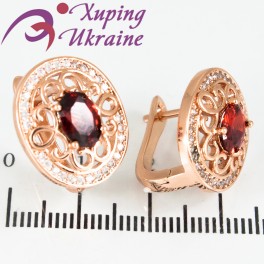 Серьги позолота (англ. заст.) Овальные с камнем посредине, узор Серьги позолота (англ. заст.) Овальные с камнем посредине, узор