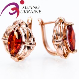 Серьги позолота (английская застежка) Зауженный овальный камень Серьги позолота (английская застежка) Зауженный овальный камень