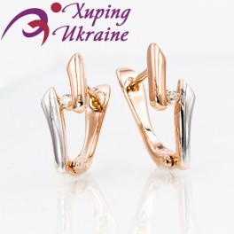 Серьги маленькие, два цвета 1,5 х 0,5 см Серьги маленькие, два цвета 1,5 х 0,5 см