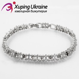 Браслет родиум камушек + кружочек Браслет родиум камушек + кружочек