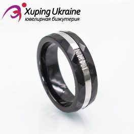 Кольцо керамика "Грани + вставка из камней" Кольцо керамика "Грани + вставка из камней"