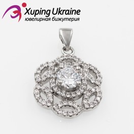Кулон родиум "Цветок в камнях" Кулон родиум "Цветок в камнях"