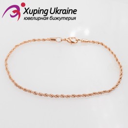 Браслет позолота “корда” 0,2/18,5 см (Медицинское золото) Браслет позолота “корда” 0,2/18,5 см (Медицинское золото)
