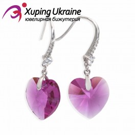 Серьги-крючки Swarovski "Сердце-камень" Серьги-крючки Swarovski "Сердце-камень"
