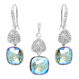 Набор Swarovski "Сияние" родиум (Медицинская сталь) Набор Swarovski "Сияние" родиум (Медицинская сталь)
