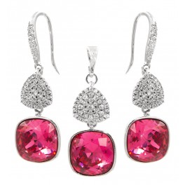 Набор Swarovski "Сияние" родиум (Медицинская сталь) Набор Swarovski "Сияние" родиум (Медицинская сталь)