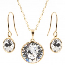Набор Swarovski лимонная позолота - Круглые камушки серьги+кулон (серьги+кулон+цепочка) Набор Swarovski лимонная позолота - Круглые камушки серьги+кулон (серьги+кулон+цепочка)