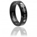 Кольцо сталь (черный родий) обручальное "Forever love" 0,6 см