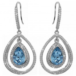 Серьги Swarovski Капля в двойной оправе Серьги Swarovski Капля в двойной оправе