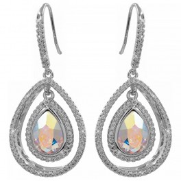 Серьги Swarovski Капля в двойной оправе Серьги Swarovski Капля в двойной оправе