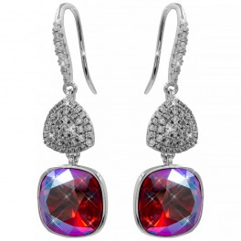Серьги (крючки) Swarovski квадрат на основании из камней Серьги (крючки) Swarovski квадрат на основании из камней