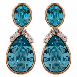 Серьги (гвоздики) лимонная позолота Swarovski Crystals Капля на основании Серьги (гвоздики) лимонная позолота Swarovski Crystals Капля на основании