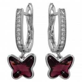 Серьги родиум Swarovski "Бабочка" Серьги родиум Swarovski "Бабочка"