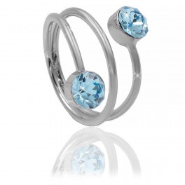 Кольцо Swarovski Спираль - 2 камушка Кольцо Swarovski Спираль - 2 камушка