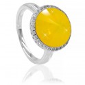 Кольцо Swarovski с ярко-желтым кристаллом