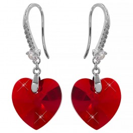 Серьги-крючки Swarovski "Сердце-камень" Серьги-крючки Swarovski "Сердце-камень"