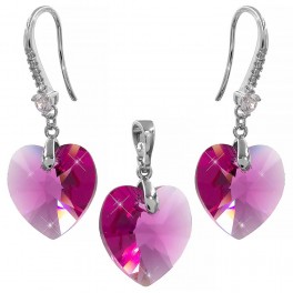 Набор родиум Swarovski "Сердце" (серьги+кулон) Набор родиум Swarovski "Сердце" (серьги+кулон)