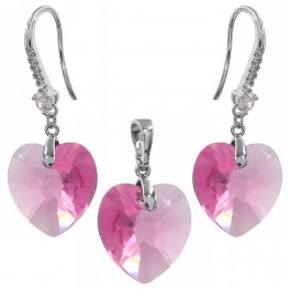 Комплект Swarovski родий — серьги+кулон Комплект Swarovski родий — серьги+кулон