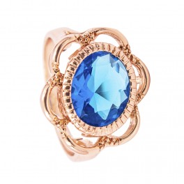 Кольцо позолота "Перстень – голубой камень"