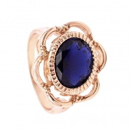Кольцо позолота "Перстень – синий камень"