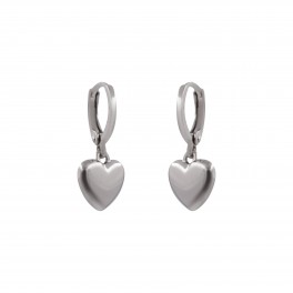 Серьги Сердце (1,2 см) родированное покрытие