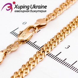 Цепочка Xuping лимонная позолота "двойное плетение (ромбы)" 0,5/48 см (Медицинское золото)