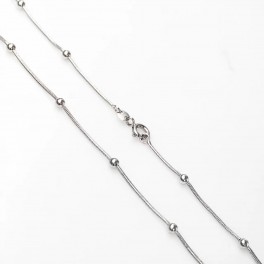 Цепочка Xuping родиум снейк с шариками 0,1/45 см 424188 медицинская сталь Цепочка Xuping родиум снейк с шариками 0,1/45 см 424188 медицинская сталь