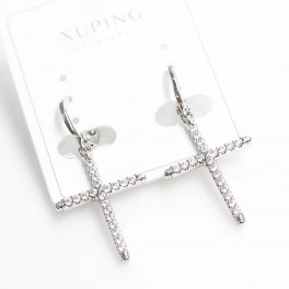 Серьги Крестики Xuping родиум (224374(22)) медицинское золото Серьги Крестики Xuping родиум (224374(22)) медицинское золото
