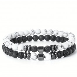 Набор браслетов вулканический камень (2 шт.) 372005