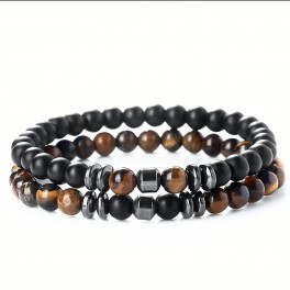 Набор браслетов вулканический камень (2 шт.) 372005