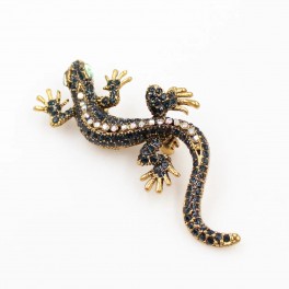Брошь "Саламандра" лимонная позолота