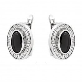 Серьги Xuping с керамической вставкой "Овал"