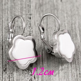 Серьги (франц. заст.) с керамикой Овал, круг-1,5 см Серьги (франц. заст.) с керамикой Овал, круг-1,5 см