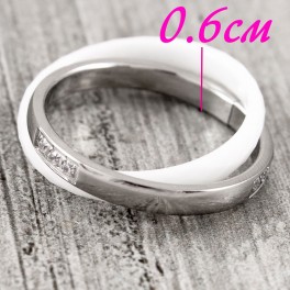 Кольцо керамика+сталь Переплетение 2х колец Кольцо керамика+сталь Переплетение 2х колец