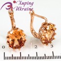 Серьги позолота (англ. заст.) Крупный овальный камень в зубч. оправе