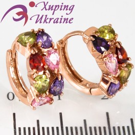 Серьги позолота "Маленькие капельки-камни+овальные камни (2 ряда)" Серьги позолота "Маленькие капельки-камни+овальные камни (2 ряда)"