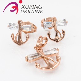 Набор серьги + кулон позолота "Якорь" Набор серьги + кулон позолота "Якорь"