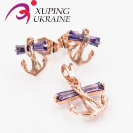 Набор серьги + кулон позолота "Якорь" Набор серьги + кулон позолота "Якорь"