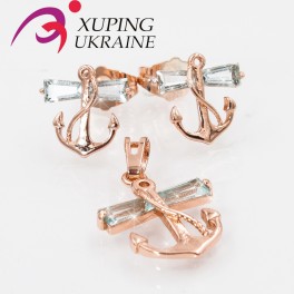 Набор серьги + кулон позолота "Якорь" Набор серьги + кулон позолота "Якорь"